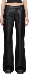 Guess Usa Black Crackled Leather Pants In Jtmu Jet Black Multi
