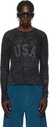 Guess Usa Black Front Lettering T-shirt In Jet Black Multi