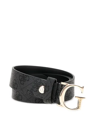 Guess Usa Black Logo Emera Adjustable Belt