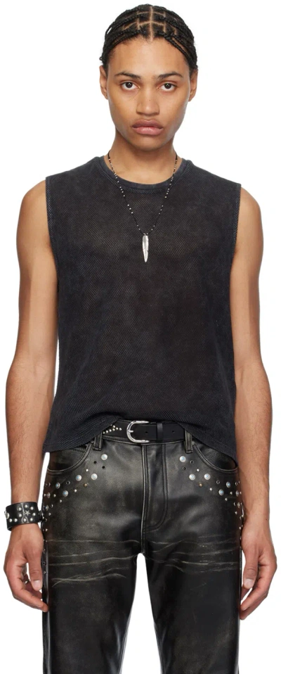 Guess Usa Black Printed Tank Top In F9ck Washed Out Blac