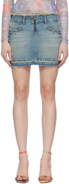 Guess Usa Blue Western Denim Miniskirt In Guui Gusa Used Indig