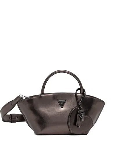 Guess Usa Bolena Charm-detail Tote Bag In Brown