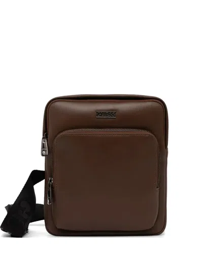 Guess Usa Boston Logo-plaque Zip-around Cross Body Bag In Pattern