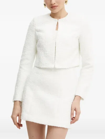 Guess Usa Bouclé Jacket In White