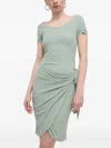Guess Usa Bow-detail Mini Dress In Green
