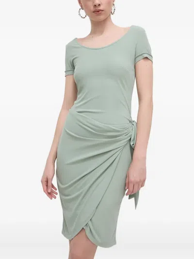 Guess Usa Bow-detail Mini Dress In Green