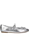 Guess Usa Bow-embellished Buckle Ballet Flats In Gray