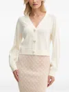 Guess Usa Bow-embellished Knit Cardigan In White