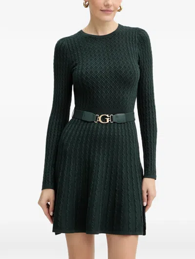 Guess Usa Braided Belt Mini Dress In Green