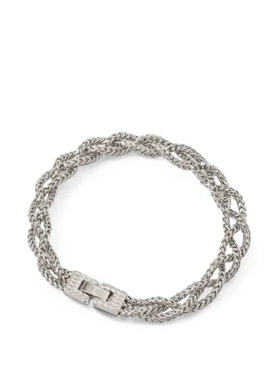 Guess Usa Braided Chain Bracelet In Metallic