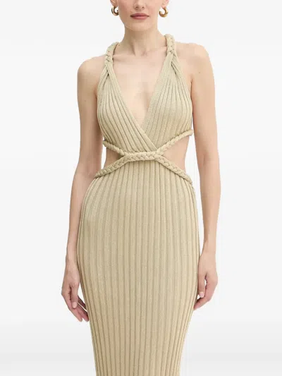 Guess Usa Braided Cutout Maxi Dress In Brown