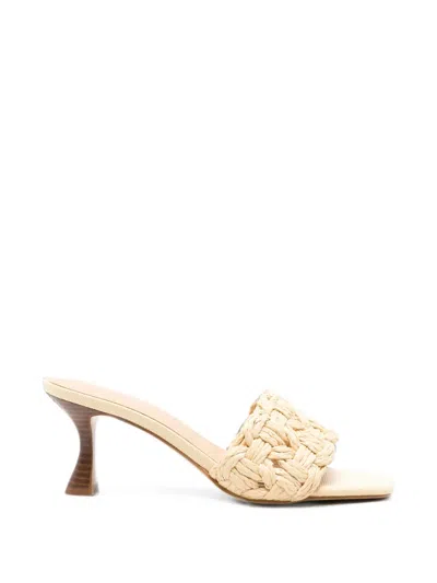 Guess Usa Braided-strap Heeled Sandals In Neutral