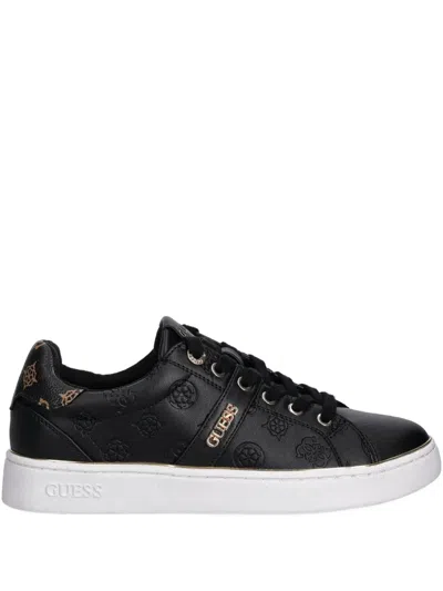 Guess Usa Britz 4g Logo-embossed Sneakers In Black