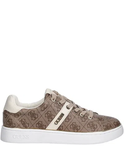 Guess Usa Britz 4g Logo Sneakers In Brown