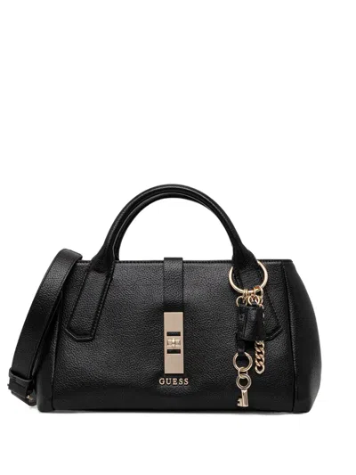 Guess Usa Brooke Charm Tote Bag In Black