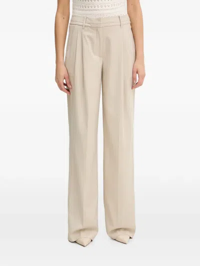 Guess Usa Bruna Pinstripe Pleated Trousers In Brown