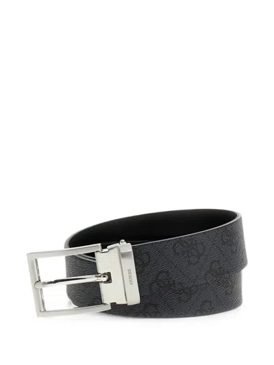 Guess Usa Bucharest 4g Logo Belt In Black