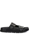 Guess Usa Buckle Strap Slides In Black