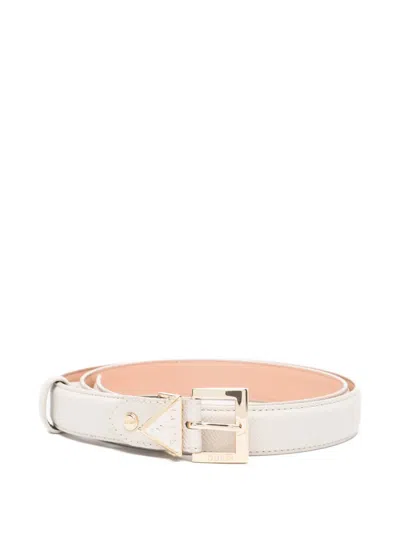 Guess Usa Buckle Triangle-logo Belt In Gold