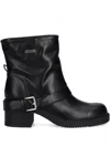 Guess Usa Buckled-strap Ankle Boots In Black