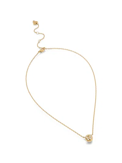 Guess Usa Butterfly Crystal-embellished Necklace In Gold