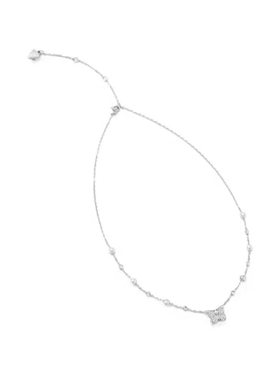 Guess Usa Butterfly Faux-pearl Necklace In Orange