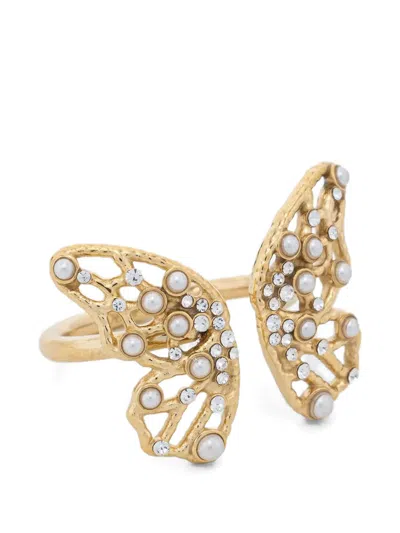 Guess Usa Butterfly-motif Rings In Transparent