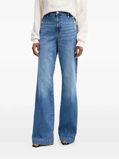Guess Usa Button-detail Jeans In Blue