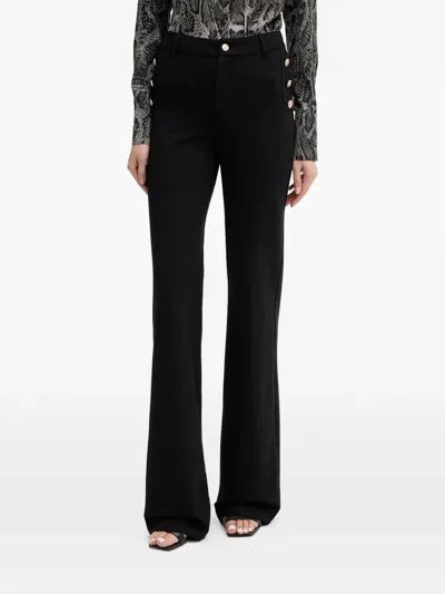Guess Usa Button-embellished Trousers In Black