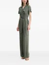 Guess Usa Button-fastening Belted Jumpsuit In Green