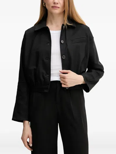 Guess Usa Button-fastening Cinched Jacket In Black