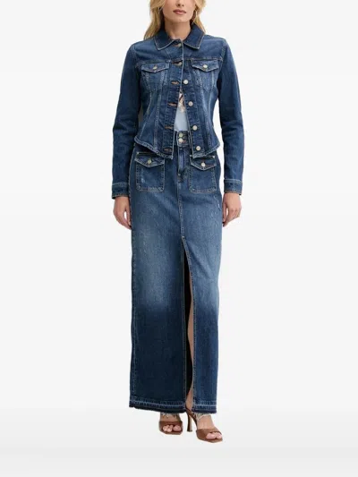 Guess Usa Button-fastening Denim Jacket In Blue