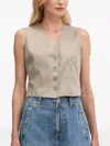 Guess Usa Button-fastening Sleeveless Vest In Neutral