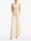 Guess Usa Button-front Linen-blend Top In Neutral