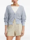 Guess Usa Button-front Open-knit Cardigan In Blue