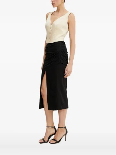 Guess Usa Button-front Sleeveless Top In Black