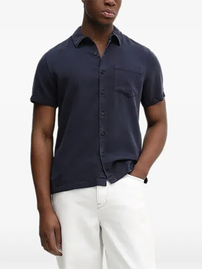Guess Usa 버튼 패치 포켓 셔츠 In Blue