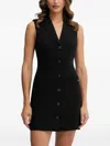 Guess Usa Button Sleeveless Mini Dress In Black