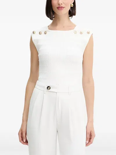 Guess Usa Button Textured Top In Multi