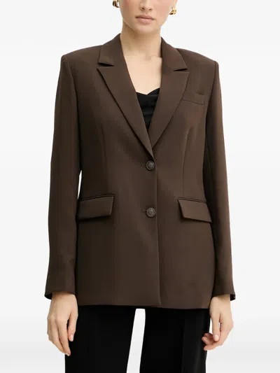 Guess Usa Buttoned Blazer In Brown