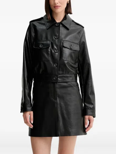 Guess Usa Buttoned Chest-pocket Jacket In Black