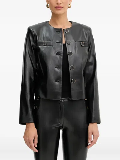 Guess Usa Buttoned-detail Jacket In Black