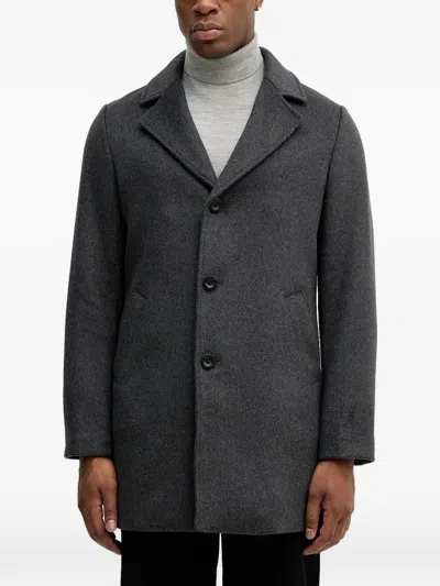 Guess Usa Buttoned Grey Coat In Gray