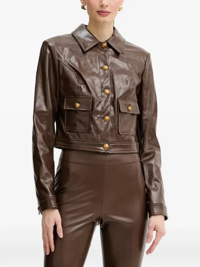 Guess Usa Buttoned Pocket Jacket In Brown