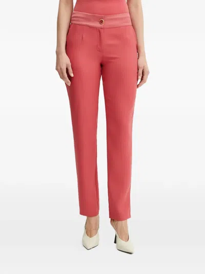 Guess Usa Buttoned Slim-fit Trousers In Pink