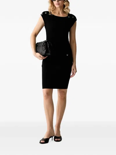 Guess Usa Button-embellished Mini Dress In Black