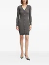 Guess Usa Cable-knit Button-front Midi Dress In Gray