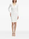 Guess Usa Cable-knit Button-front Mini Dress In White