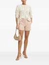 Guess Usa Cable-knit Eyelet Sweater In Burgundy
