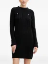 Guess Usa Cable-knit Mini Dress In Black